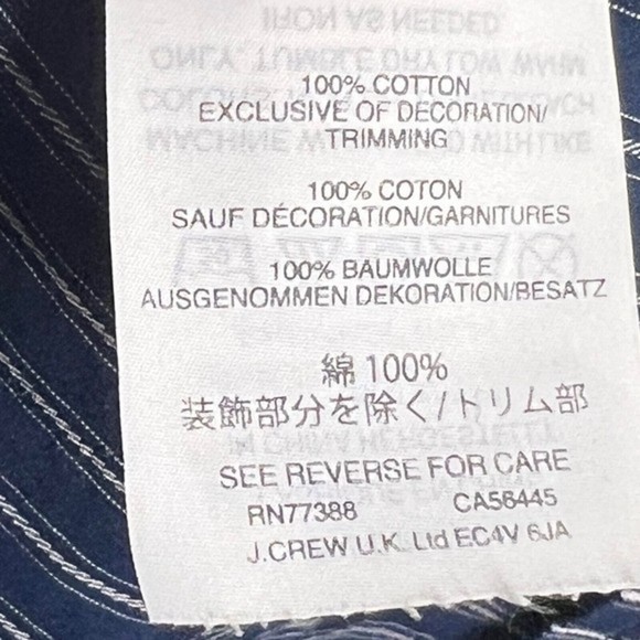 Madewell Fable Top Embroidered Stripe Popover Navy Short Sleeve Cotton XS H7398 - Picture 5 of 8